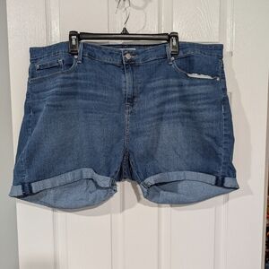 Signature by Levi Strauss Medium Wash Mid-Rise Denim Shorts in Size 22 (W36)